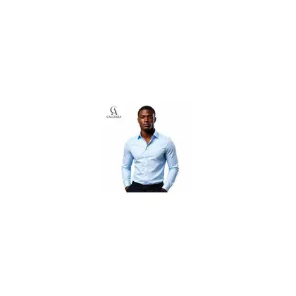 Men's Classic Blue Long-Sleeve Business Shirt