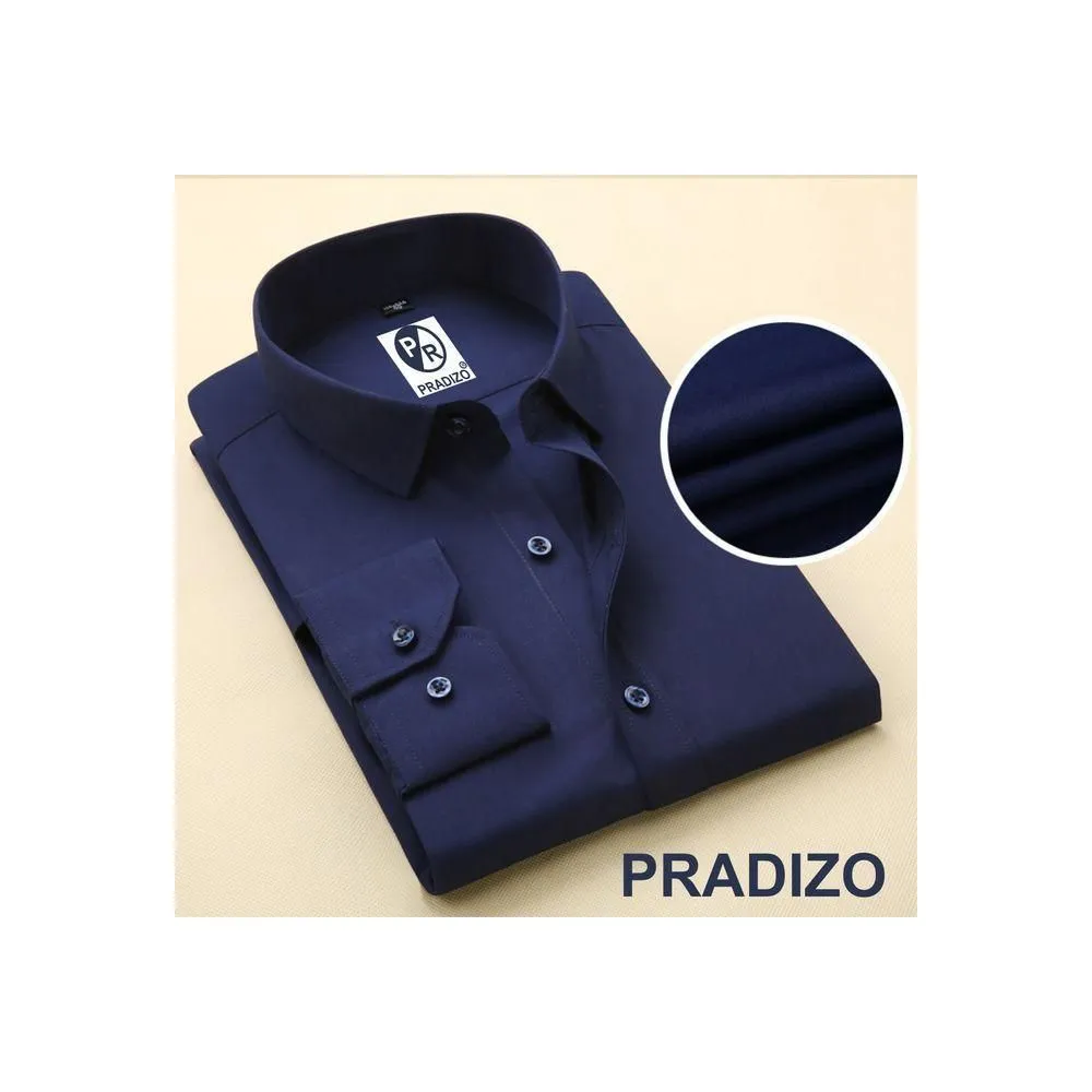Men's Slim-Fit Long-Sleeve Office Shirt (navy)